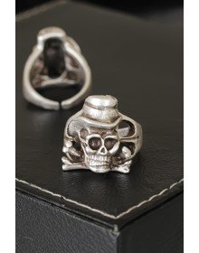 Kuru Kafa Tasarımlı Eskitme Gümüş Renkli Ayarlamalı Model Erkek Yüzük