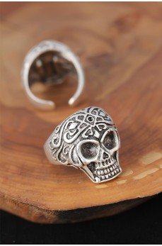 Kuru Kafalı Gümüş Renk Erkek Yüzük
