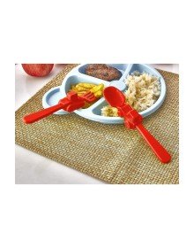 Figürlü Mama Çatal Kaşık Seti - Kırmızı