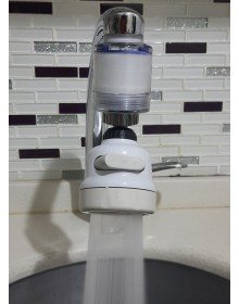 Filtreli Kireç Önleyici 360 Derece Dönen Hareketli Musluk Başlığı - 3 Fonksiyonlu - Krem