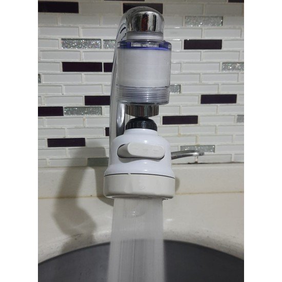 Filtreli Kireç Önleyici 360 Derece Dönen Hareketli Musluk Başlığı - 3 Fonksiyonlu - Krem Filtreli Kireç Önleyici 360 Derece Dönen Hareketli Musluk Başlığı - 3 Fonksiyonlu - Krem