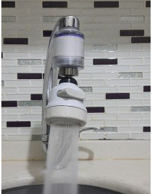 Filtreli Kireç Önleyici 360 Derece Dönen Hareketli Musluk Başlığı - 3 Fonksiyonlu - Krem