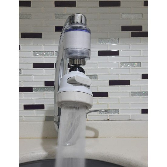 Filtreli Kireç Önleyici 360 Derece Dönen Hareketli Musluk Başlığı - 3 Fonksiyonlu - Krem Filtreli Kireç Önleyici 360 Derece Dönen Hareketli Musluk Başlığı - 3 Fonksiyonlu - Krem