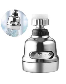 Filtreli Krom 3 Fonksiyonlu  Oynar Musluk Başlığı - 360 Derece Dönebilen