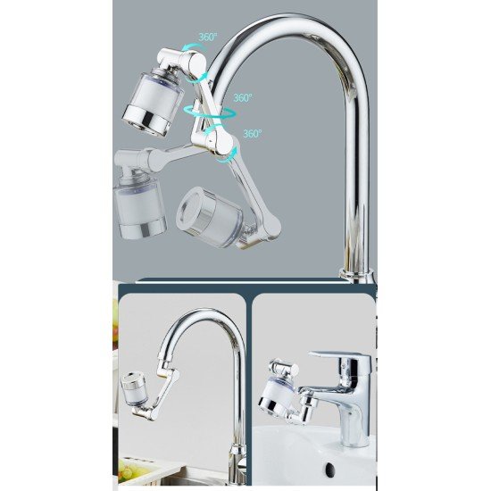 Filtreli Kireç Hapsedici Robotik Kol Musluk Başlığı - Mutfak Banyo Musluk Uzatma Aparatı Ucu Filtreli Kireç Hapsedici Robotik Kol Musluk Başlığı - Mutfak Banyo Musluk Uzatma Aparatı Ucu