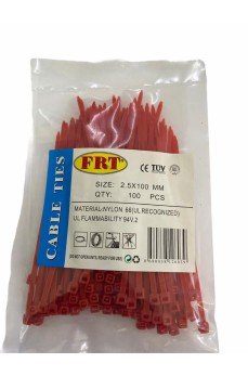 FRT Kırmızı 2,5x100 Kablo Bağı FRT Kırmızı 2,5x100 Kablo Bağı