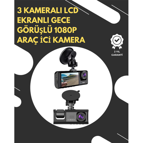 G-Sensör ve Hareket Algılama Destekli 1080p Araç İçi Güvenlik Kamerası
