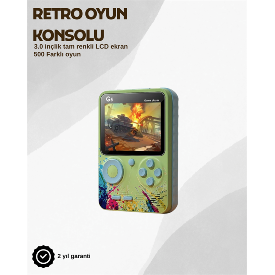 G5 Taşınabilir Retro Oyun Konsolu – Çocuk ve Yetişkinler İçin
