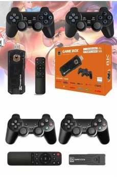 Game Stick Çift Oyun Konsolu Smart TV Game Box 8k Ultra HD 64 Gb
