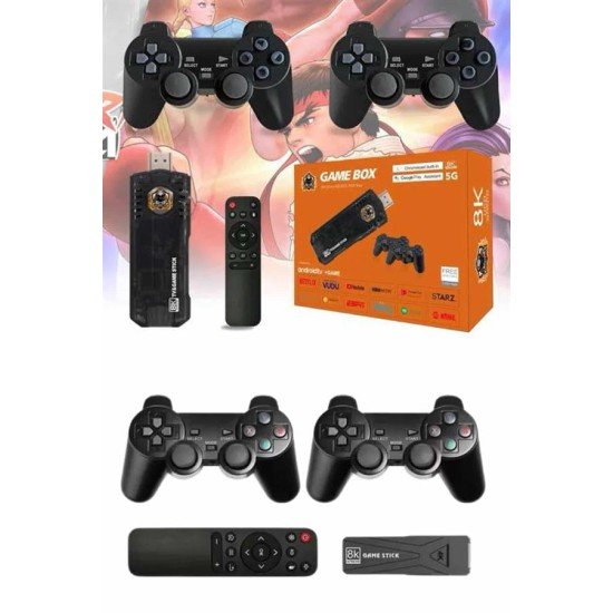 Game Stick Çift Oyun Konsolu Smart TV Game Box 8k Ultra HD 64 Gb Game Stick Çift Oyun Konsolu Smart TV Game Box 8k Ultra HD 64 Gb