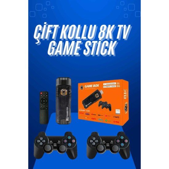 Game Stick Çift Oyun Konsolu Smart TV Game Box 8k Ultra HD 64 Gb Game Stick Çift Oyun Konsolu Smart TV Game Box 8k Ultra HD 64 Gb