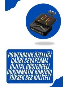 Bluetooth Kulaklık Dahili Powerbank Kablolu Düşük Gecikmeli Bluetooth 5.2