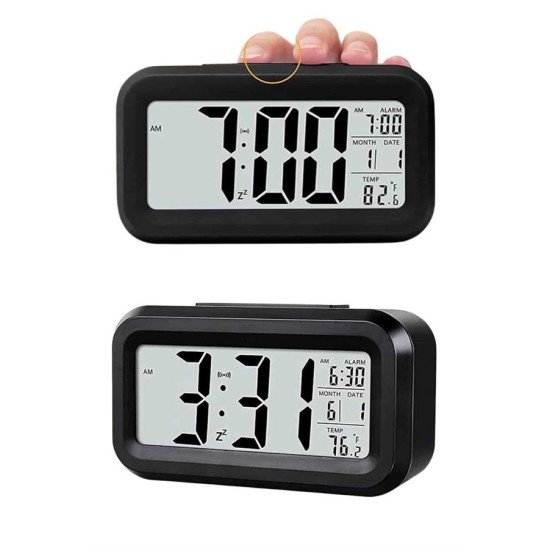Gece Dijital Masa Saati Dijital Alarmlı Led Ekran Pilli Çalar Saat