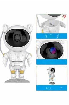 Gece Lambası Astronot Bluetooth Hoparlörlü Galaksi Işık Projektörü