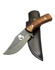 Geyikli YCL3 Eskitme Avcı Bıçağı 20cm - Ahşap Sap, Kılıflı