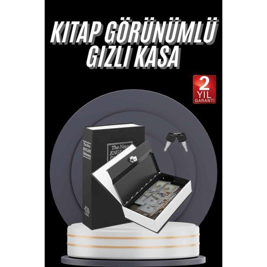 Gizli Kasa Kilitli Sözlük Görünümlü 18cm Gizli Kasa Büyük Boy Anahtarlı