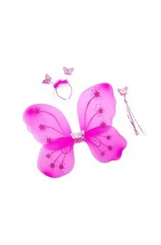 Gösteri Kelebek Kanadı (3 Parça)-Fuşya