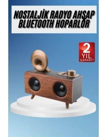 Gramafon Radyo Bluetooth Hoparlör Nostaljik Radyo FM Radyo