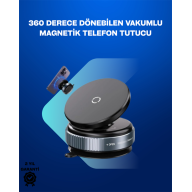 Güçlü Manyetik Tutuşlu 360° Döner Araç Telefon Tutucu – Vakumlu Montajlı