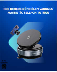 Güçlü Manyetik Tutuşlu 360° Döner Araç Telefon Tutucu – Vakumlu Montajlı