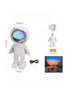 Gün Batımı Lambası Işık Arka Plan Projektör Sevimli Astronot Enerji Tasarruflu