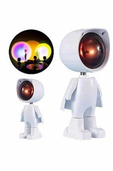 Gün Batımı Projektör Lamba Astronot Görünümlü Dekoratif Masa Lambası