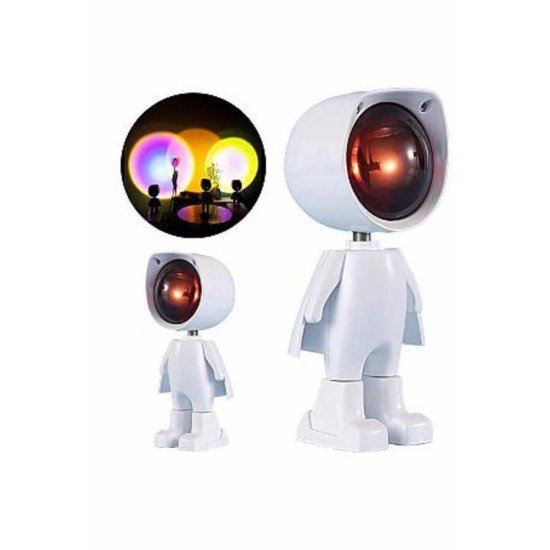 Gün Batımı Projektör Lamba Astronot Görünümlü Dekoratif Masa Lambası