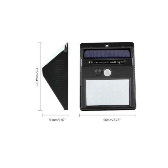Güneş Enerjili Sensörlü Duvar Lambası Bahçe Lamba Suya Dayanıklı Bahçe Aydınlatma