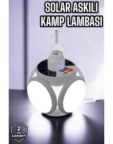 Güneş Enerjili Solar Aydınlatma Kamp Çadır Lambası Şarjlı Ampül Led Şarjlı El Feneri Işıldak