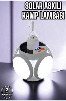 Güneş Enerjili Solar Aydınlatma Kamp Çadır Lambası Şarjlı Ampül Led Şarjlı El Feneri Işıldak