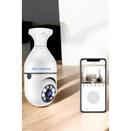 Güvenlik Kamerası Wifi Kamera Duylu Ev Kamerası Wifi Bağlantılı Dönebilen Güvenlik Kamerası Wifi Kamera Duylu Ev Kamerası Wifi Bağlantılı Dönebilen