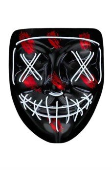 Hallowen Parti Maskesi Neon Led Işıklı Maske 3 Modlu Cadılar Bayramı Maskesi