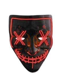 Hallowen Parti Maskesi Neon Led Işıklı Maske 3 Modlu Cadılar Bayramı Maskesi
