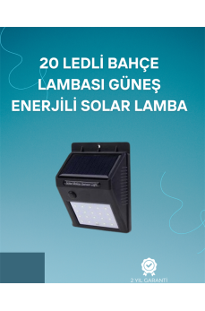 Hareket Sensörlü Solar Lamba | 120° Algılama Açısı, 3-4 Metre Mesafe, Suya Dayanıklı LED