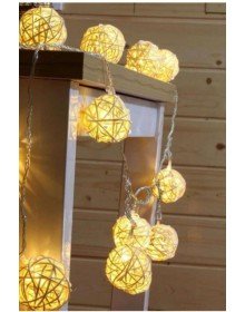 Hasır Toplar Led Işık 2 metre GÜN IŞIĞI Dekor Lambası