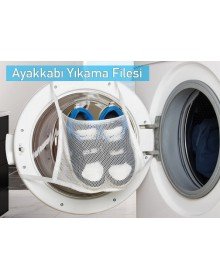 Hassas Çamaşır - Ayakkabı Yıkama Filesi Kapak Bağlamalı 35 x 20 cm