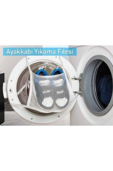 Hassas Çamaşır - Ayakkabı Yıkama Filesi Kapak Bağlamalı 35 x 20 cm