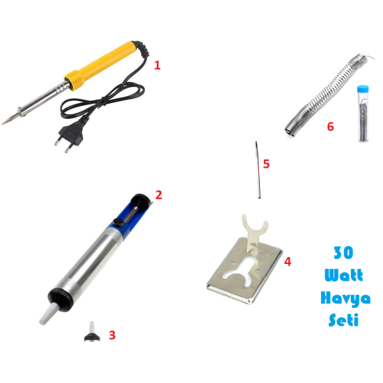 Havya Lehim Set 30 W - 6 Parça Lehim Seti
