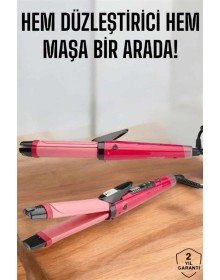 Hem Düzleştirici Hem Maşa Saç Şekillendirici
