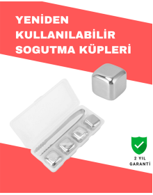 Hızlı Soğutma Özellikli Paslanmaz Metal Buz Küpü Takımı