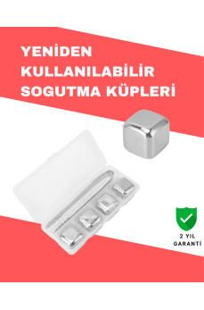 Hızlı Soğutma Özellikli Paslanmaz Metal Buz Küpü Takımı