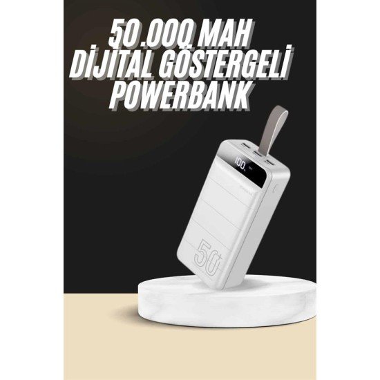 Hızlı Taşınabilir 50.000 Mah Powerbank Led Ekran Android ve İOS Uyumlu Hızlı Taşınabilir 50.000 Mah Powerbank Led Ekran Android ve İOS Uyumlu