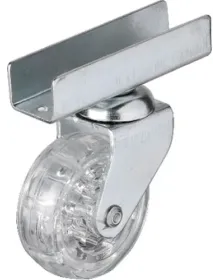 Hts 327 - 50x20 mm Şeffaf Makaralı Uzun U Tablalı Teker 4 Adet