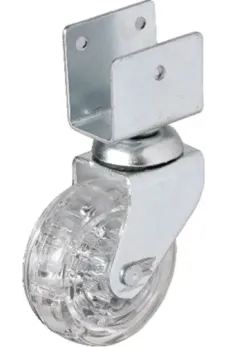 Hts 328 - 50x20 mm Şeffaf Makaralı Kısa U Tablalı Teker 4 Adet