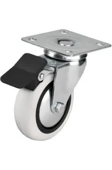 Hts 353 - 75x25 mm PVC Makaralı Tablalı Frenli Teker 4 Adet