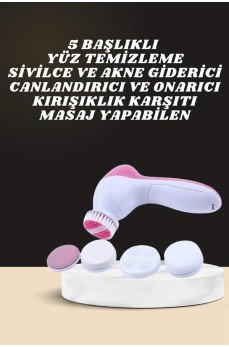 İkili Cilt Bakım Seti 5 Başlıklı Yüz Temizleme ve Masaj Aleti Canlandırıcı ve Onarıcı