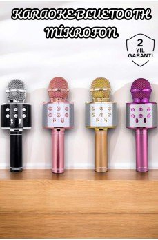 Şarjlı ve Uzun Pil Ömürlü Karaoke Mikrofon USB Bellek Destekli, Profesyonel Ses