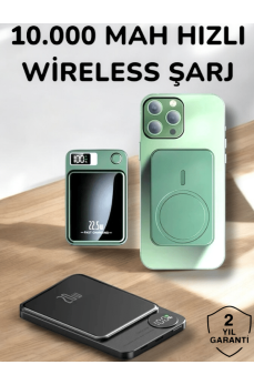 iOS Uyumlu 22.5W Hızlı Şarj Magsafe Powerbank Dijital Göstergeli 10.000 mAh