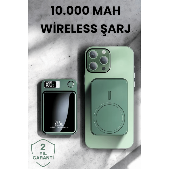 Pratik ve Taşınabilir 10.000 mAh Wireless Powerbank Hızlı Şarj Avantajı