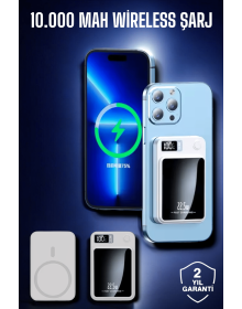 22.5W Magsafe Kablosuz Şarjlı Powerbank Dijital Ekran ve Hızlı Şarj